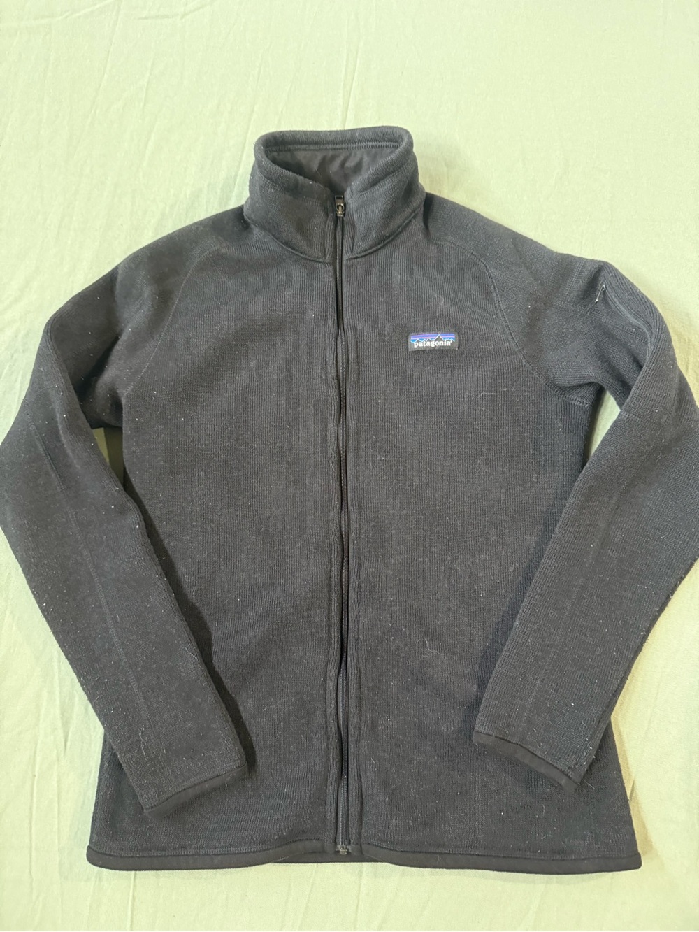 Women's Patagonia Fleece Full Zip Jacket Black M Flaw